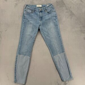 PacSun Mid Rise Skinniest Ankle Jeans Light Wash Patchwork Denim Womens Size 24
